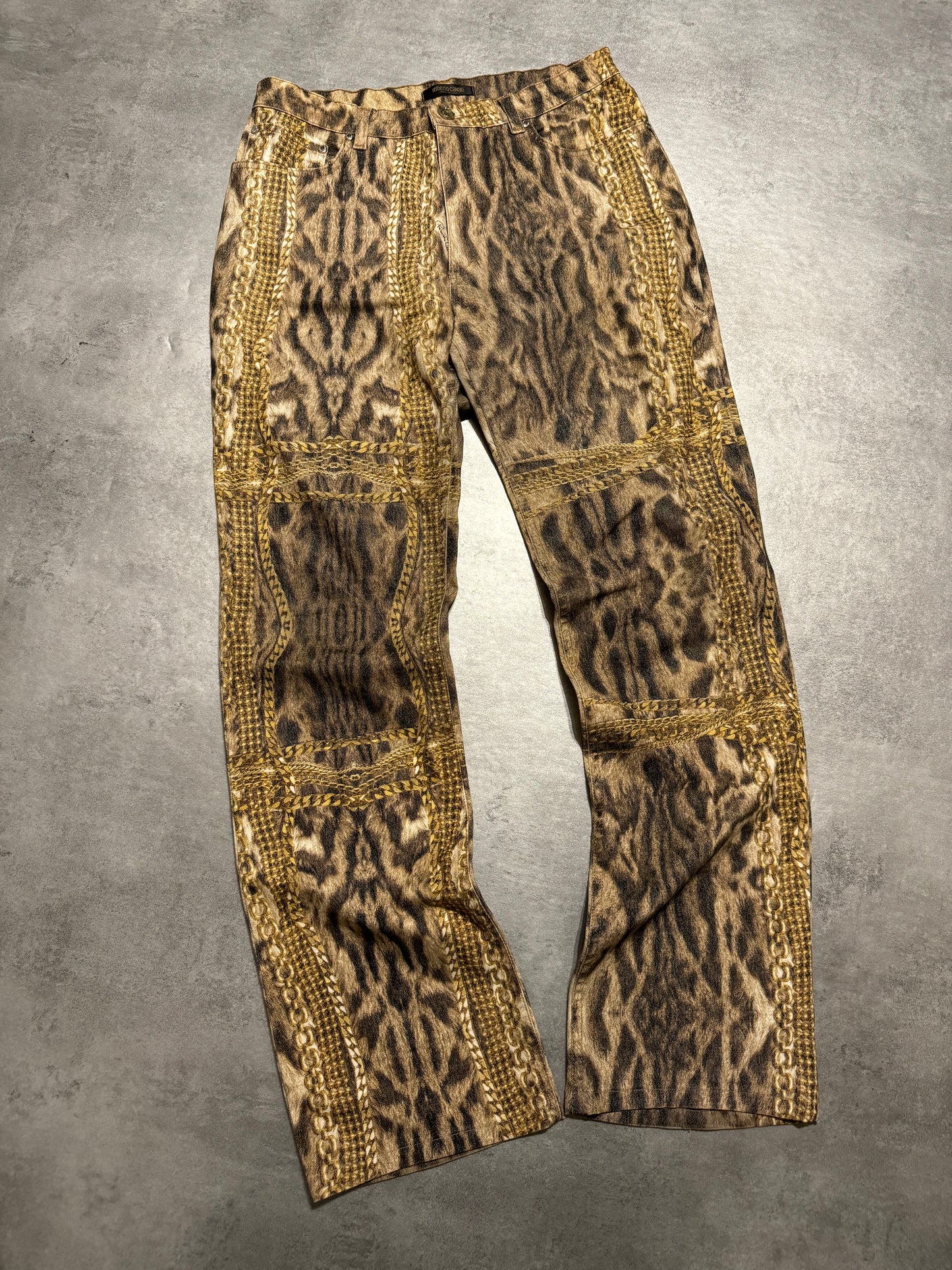 FW2003 Roberto Cavalli Gold Legacy Leopard Pants  (M) - 10