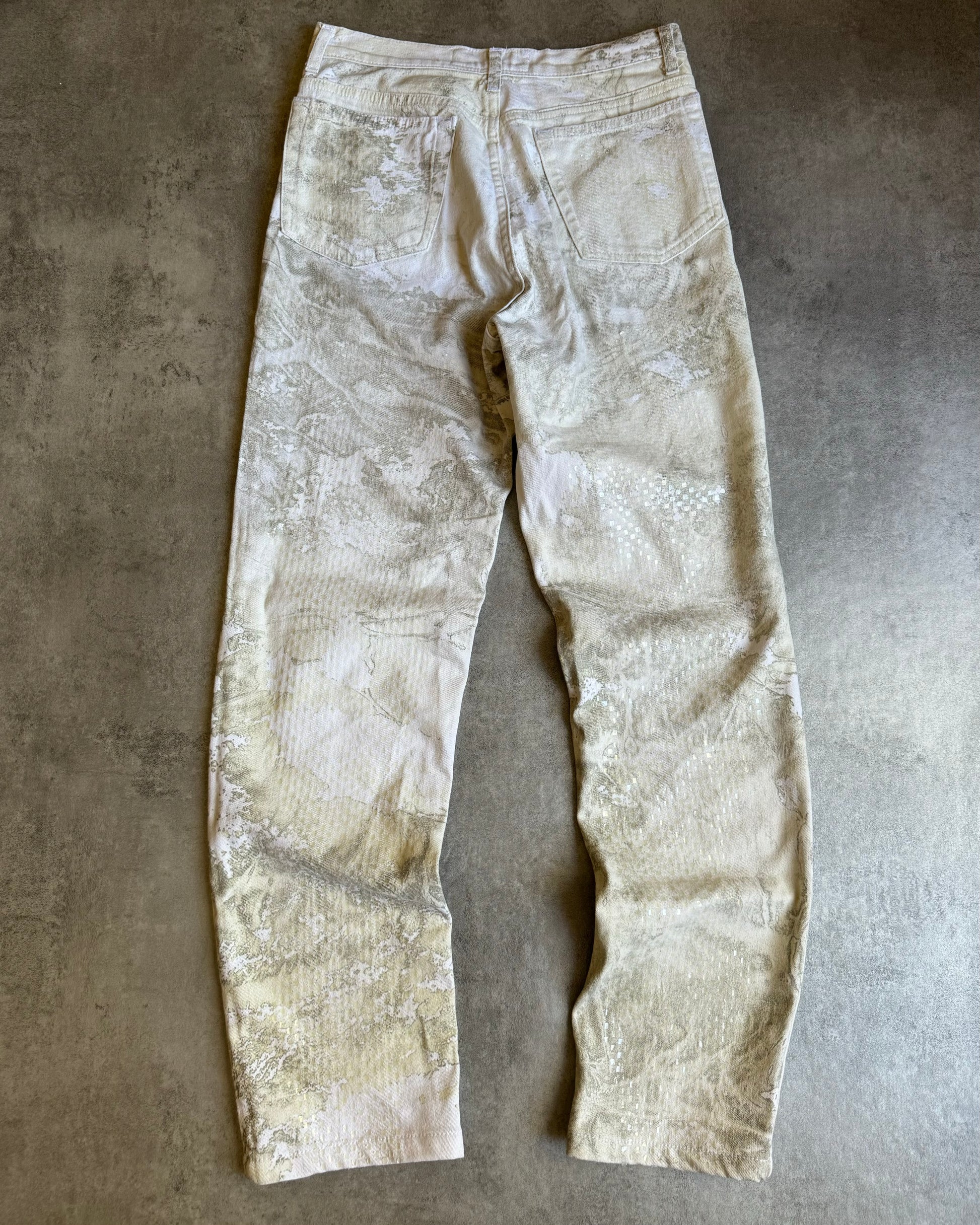 1990s Roberto Cavalli Aqua White Psychadelic Pants (XS) - 2