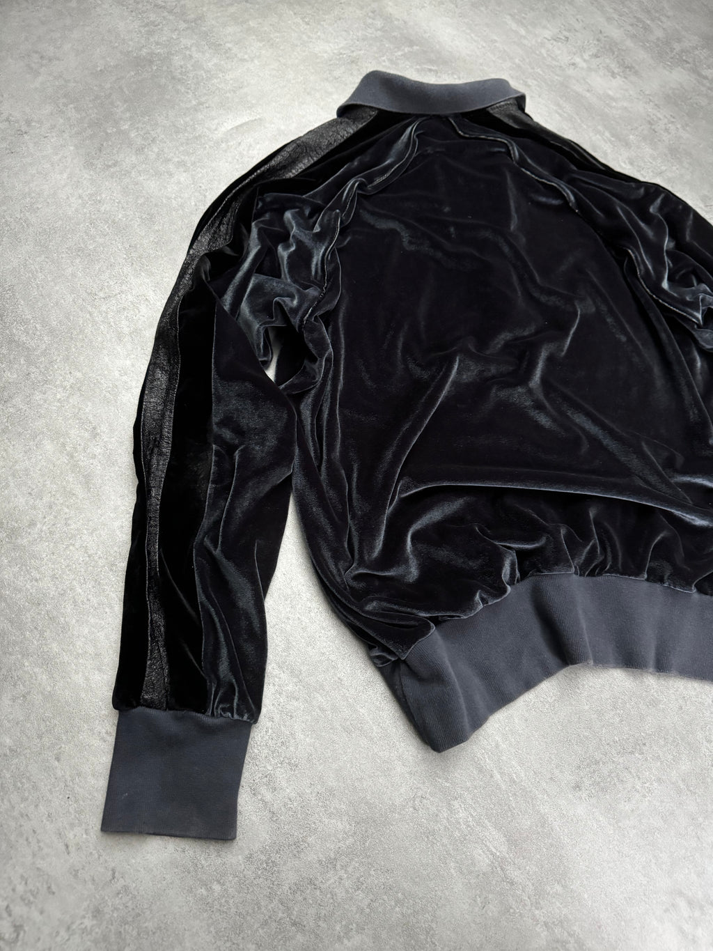 2000s Dolce & Gabbana Velvet Deep Green Polo Sweater (L) - 4