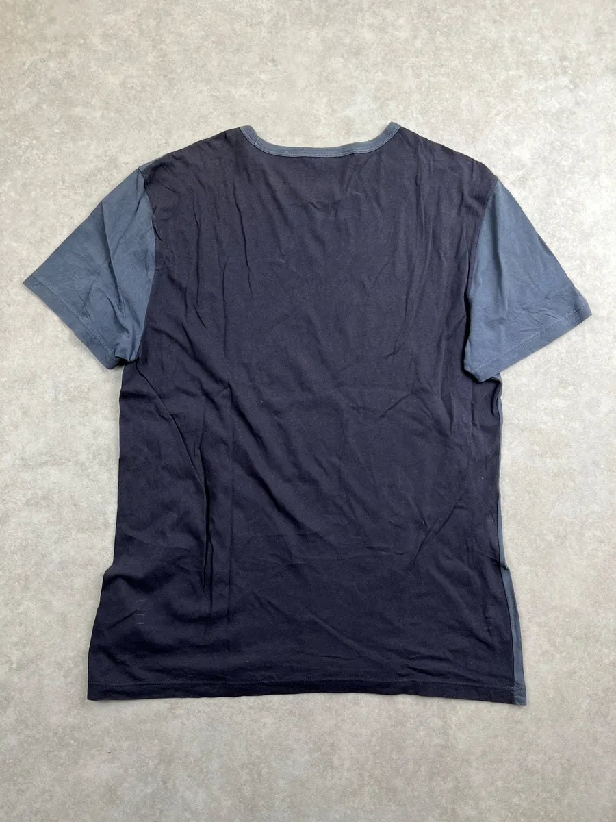 2010s Gucci Slate Blue Crest Graphic Two-Tone T-Shirt HRFaqVkm 3