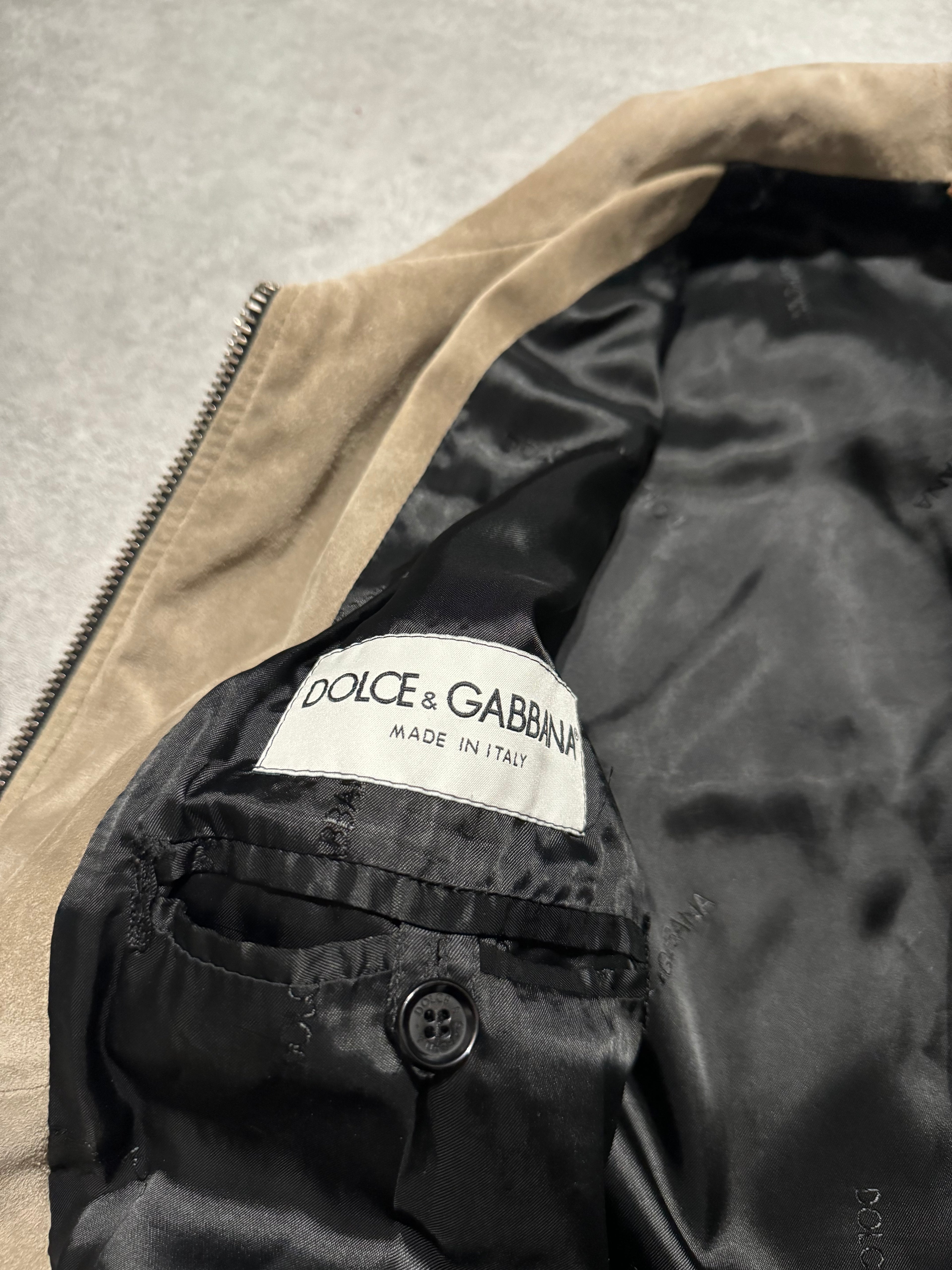 2000s Dolce & Gabbana Cross Suede Hybrid Architectural Jacket  (M) - 9