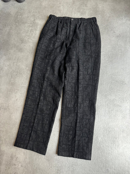 Issey Miyake Modern Wool Textured Black Pants (M/L) - 7