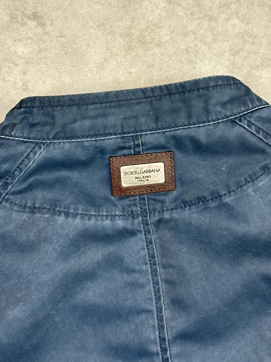 SS2013 Dolce & Gabbana Faded Navy Nylon Zip Moto Light Jacket HeQtRUnG 8