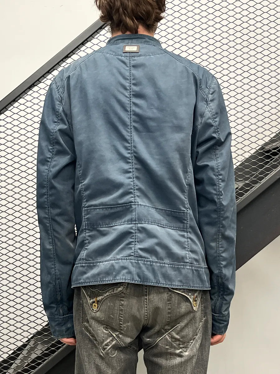 SS2013 Dolce & Gabbana Faded Navy Nylon Zip Moto Light Jacket HeQtRUnG 2