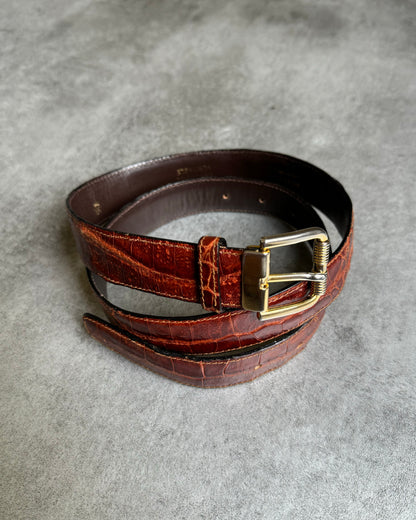 1990s Prada Brown Genuine Crocodile Leather Belt (OS) - 4