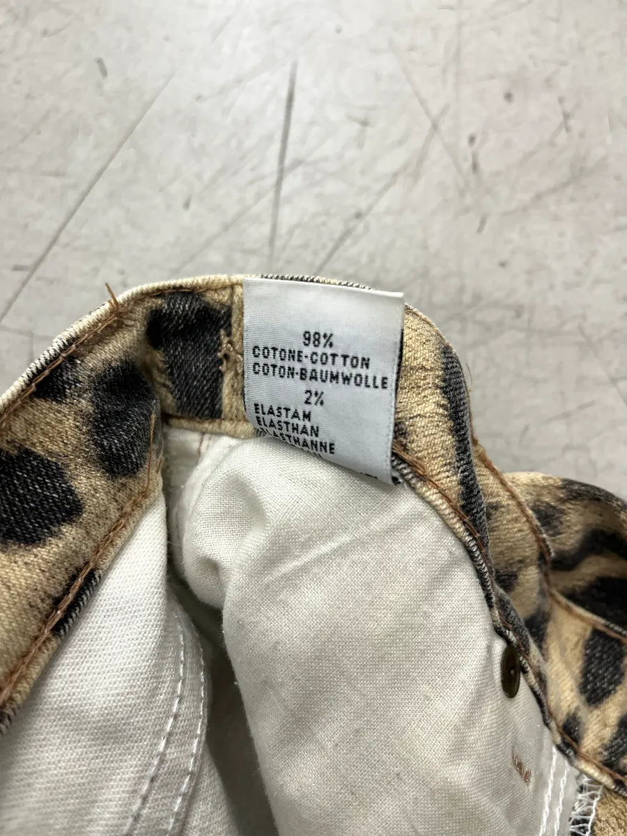 2000s Roberto Cavalli Leopard Bleached Blue & Beige Pants HloOxGPZ 12