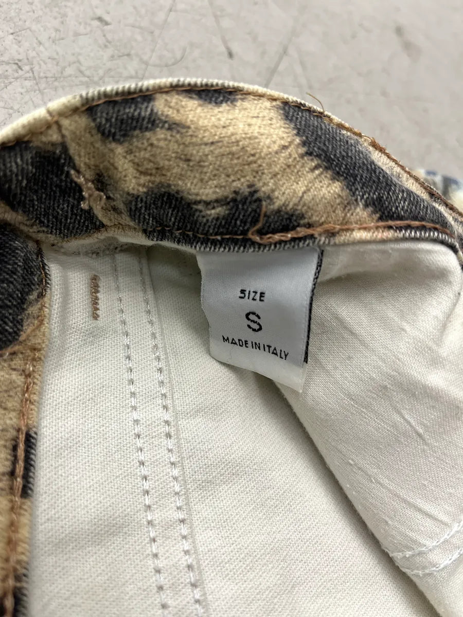 2000s Roberto Cavalli Leopard Bleached Blue & Beige Pants HloOxGPZ 11
