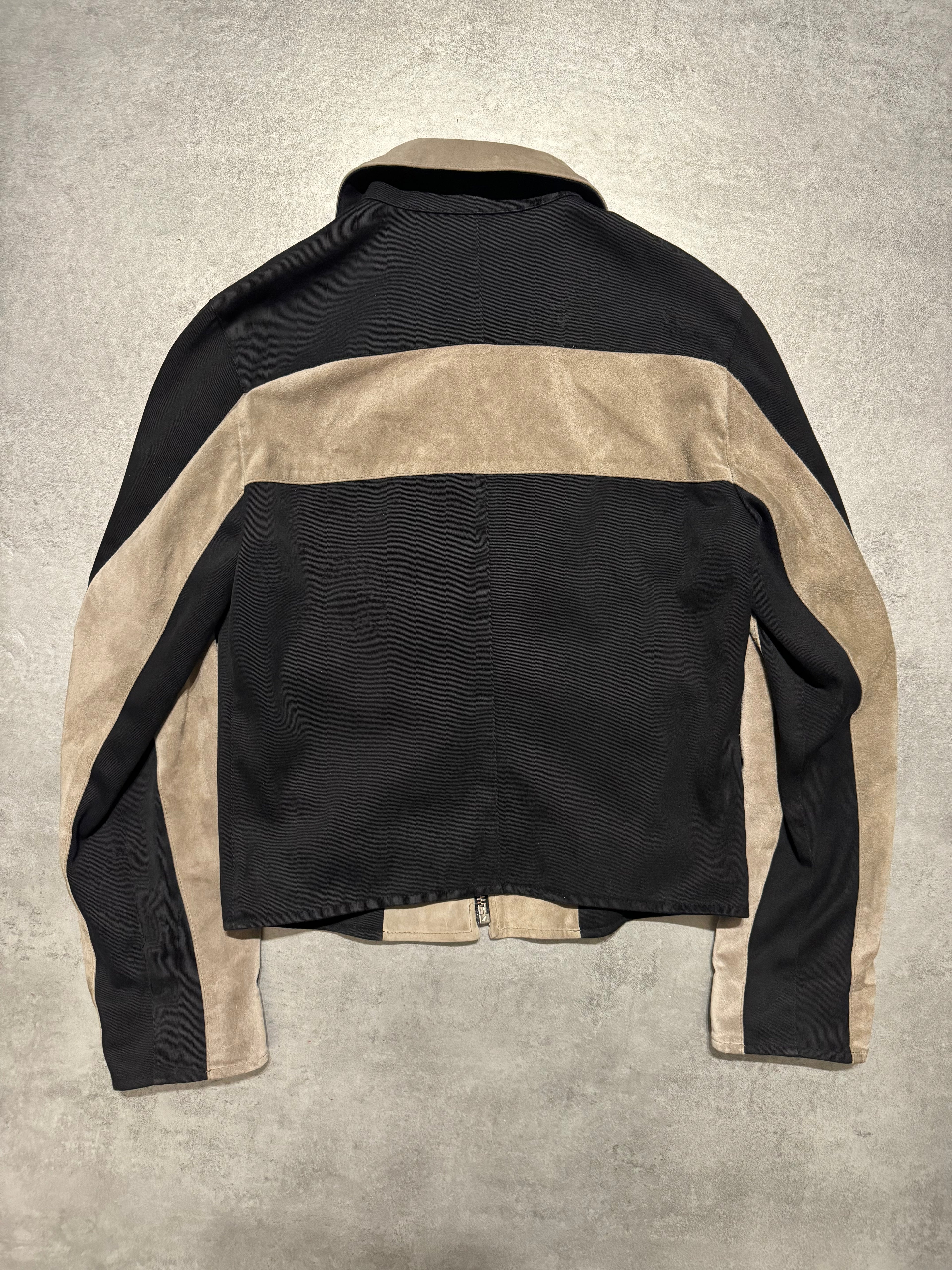 2000s Dolce & Gabbana Cross Suede Hybrid Architectural Jacket  (M) - 4