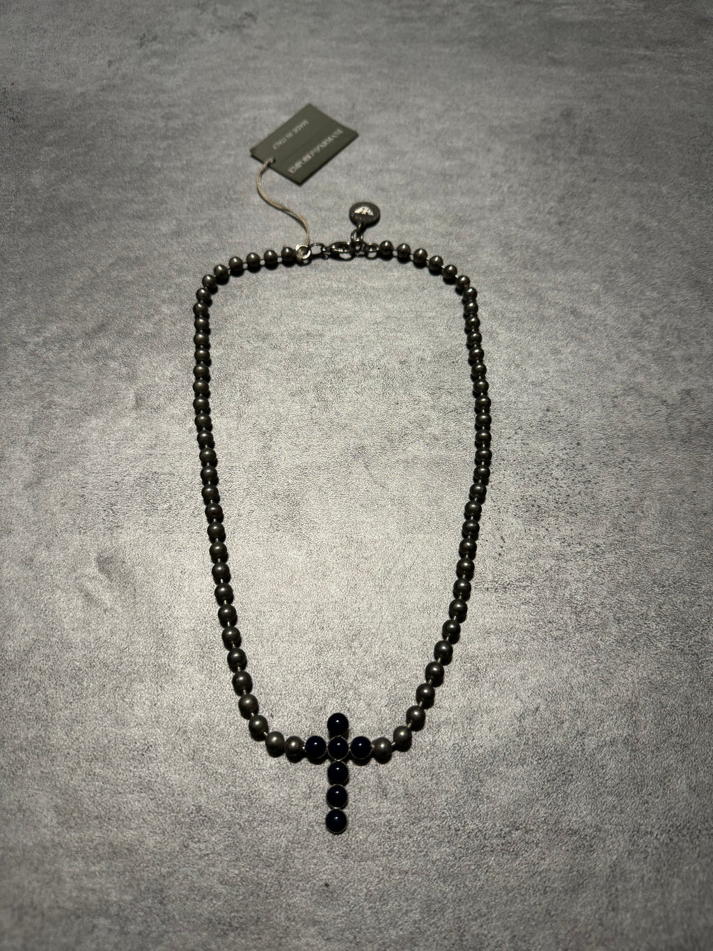 SS2011 Emporio Armani Dark Cross & Grey Avant-Garde Necklace  (OS) - 4