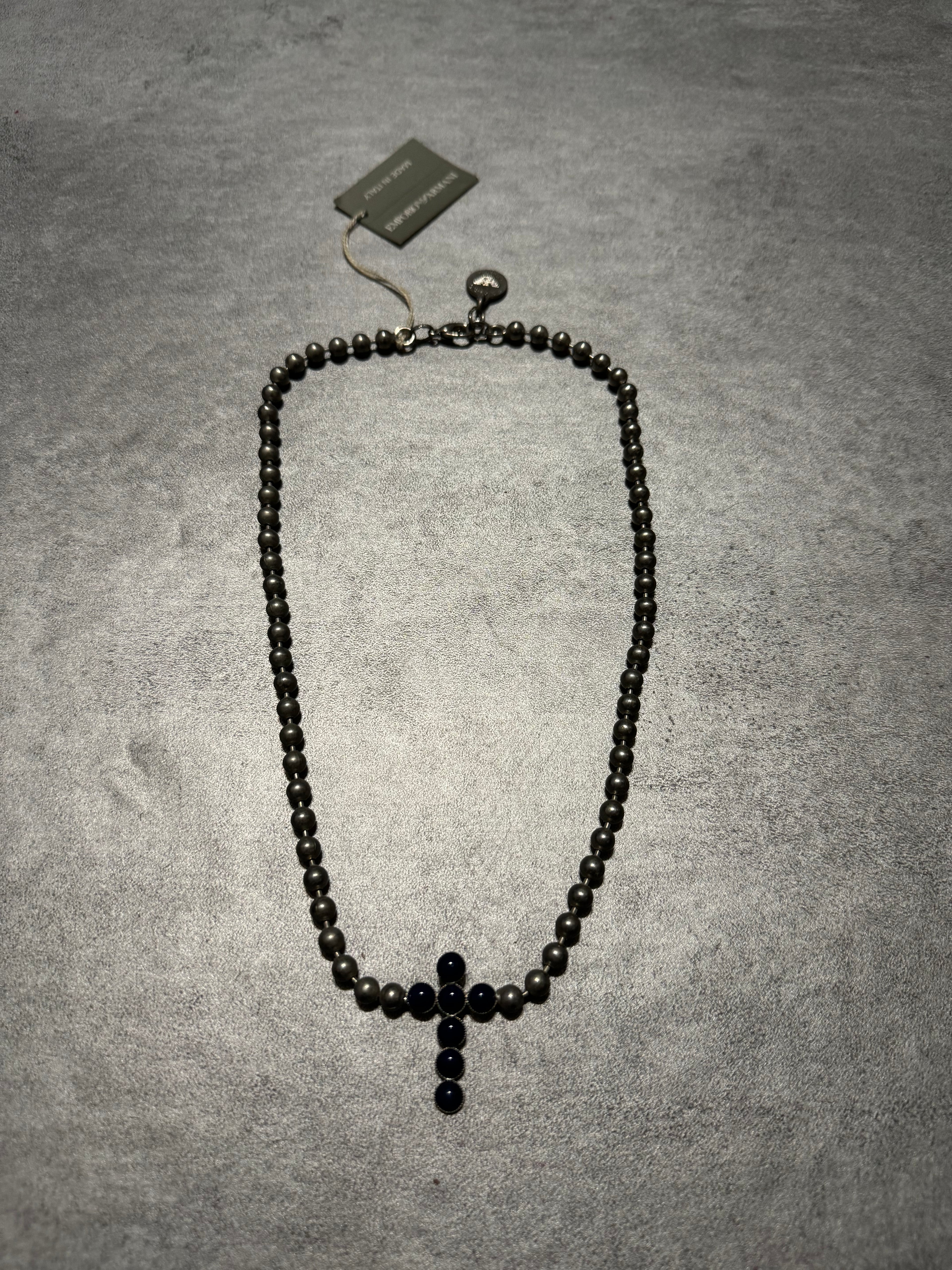 SS2011 Emporio Armani Dark Cross & Grey Avant-Garde Necklace  (OS) - 4