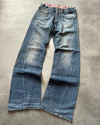 2000s Armani Aero Flared Eclipse Denim Jeans (S) - 3