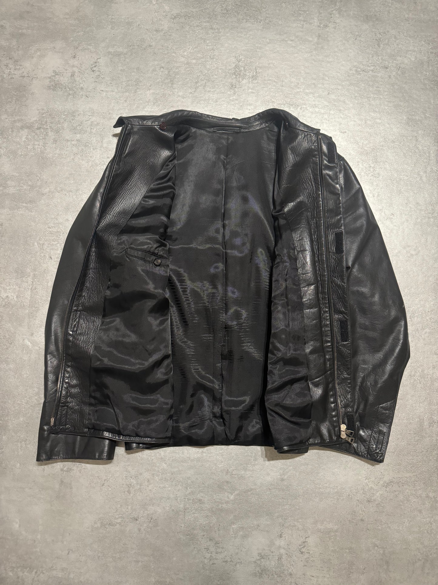 AW1998 Prada Black Minimalist Pure Leather Jacket (M/L) - 11