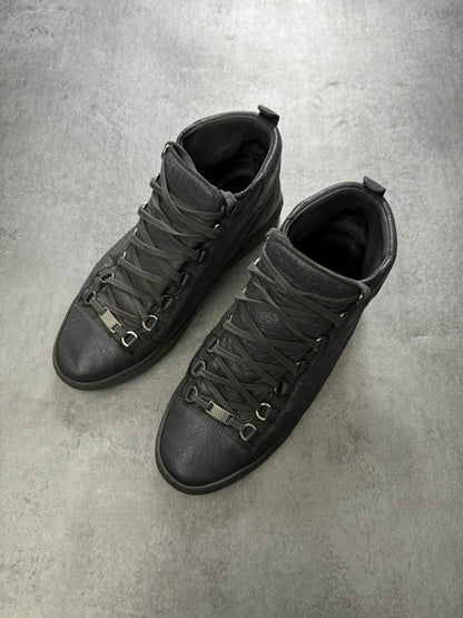 Balenciaga Arena High Grey Leather Shoes (43) - 9