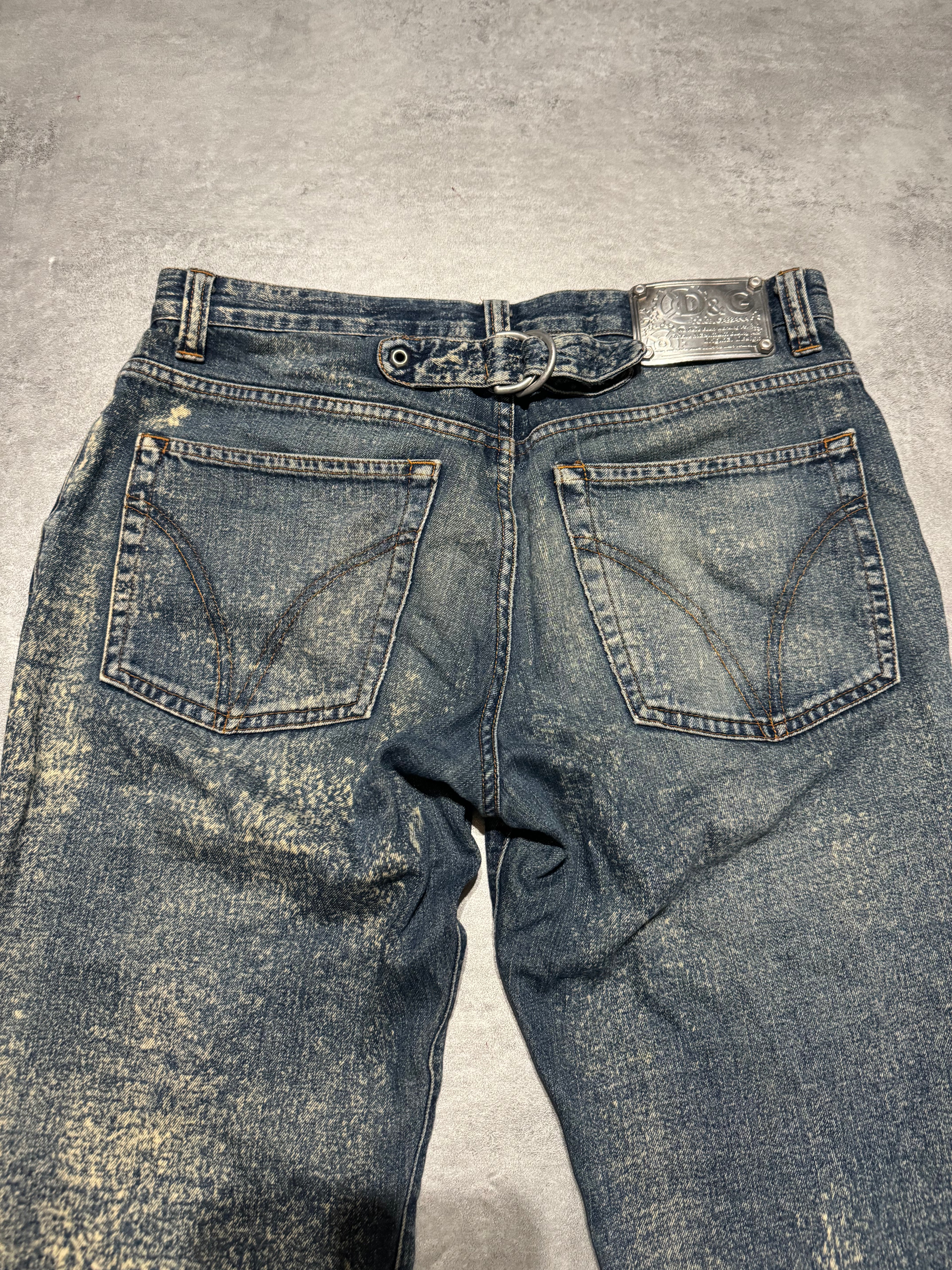 AW2003 Dolce & Gabbana Eroded Washed Denim Jeans  (S) - 3
