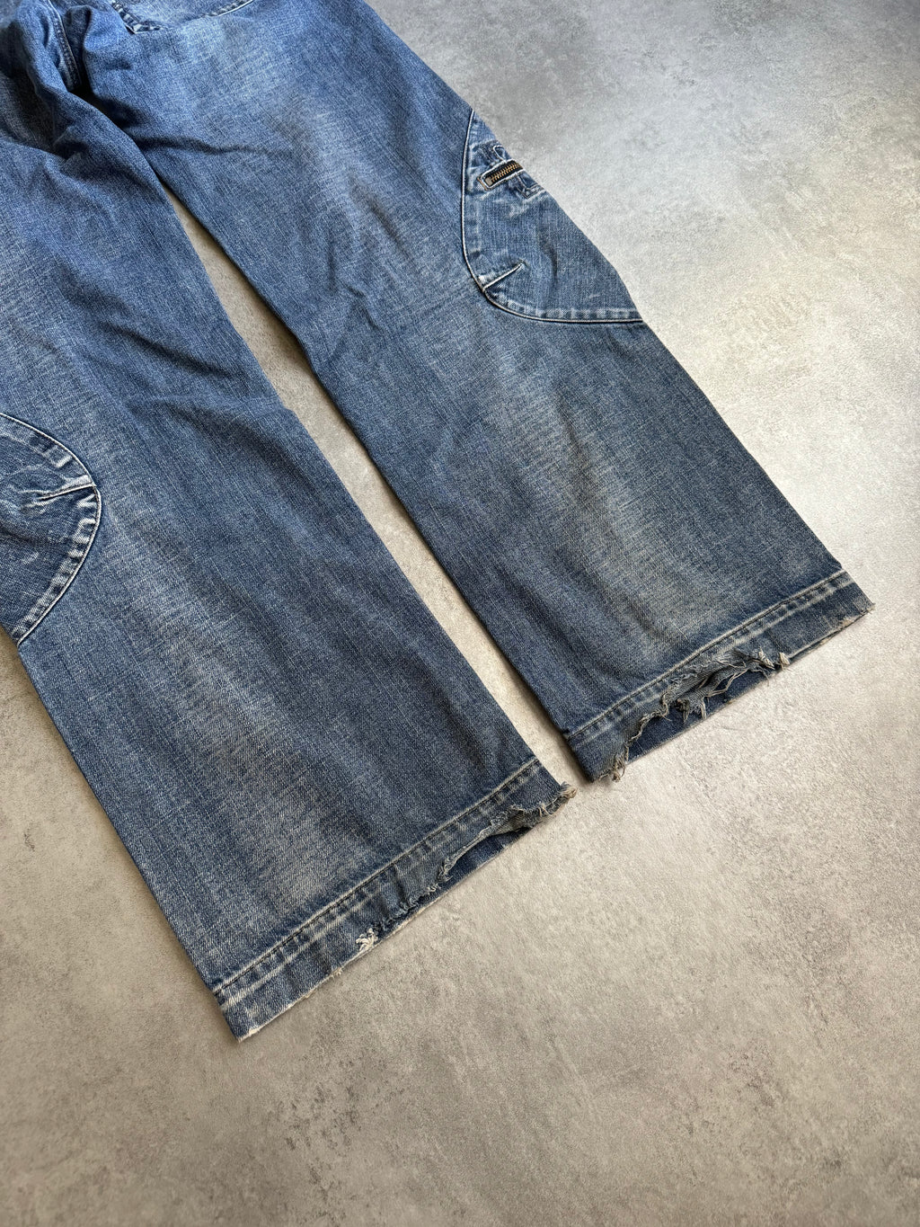 2000s Armani Cargo Double Knee Large Denim Jeans (M/L) - 4