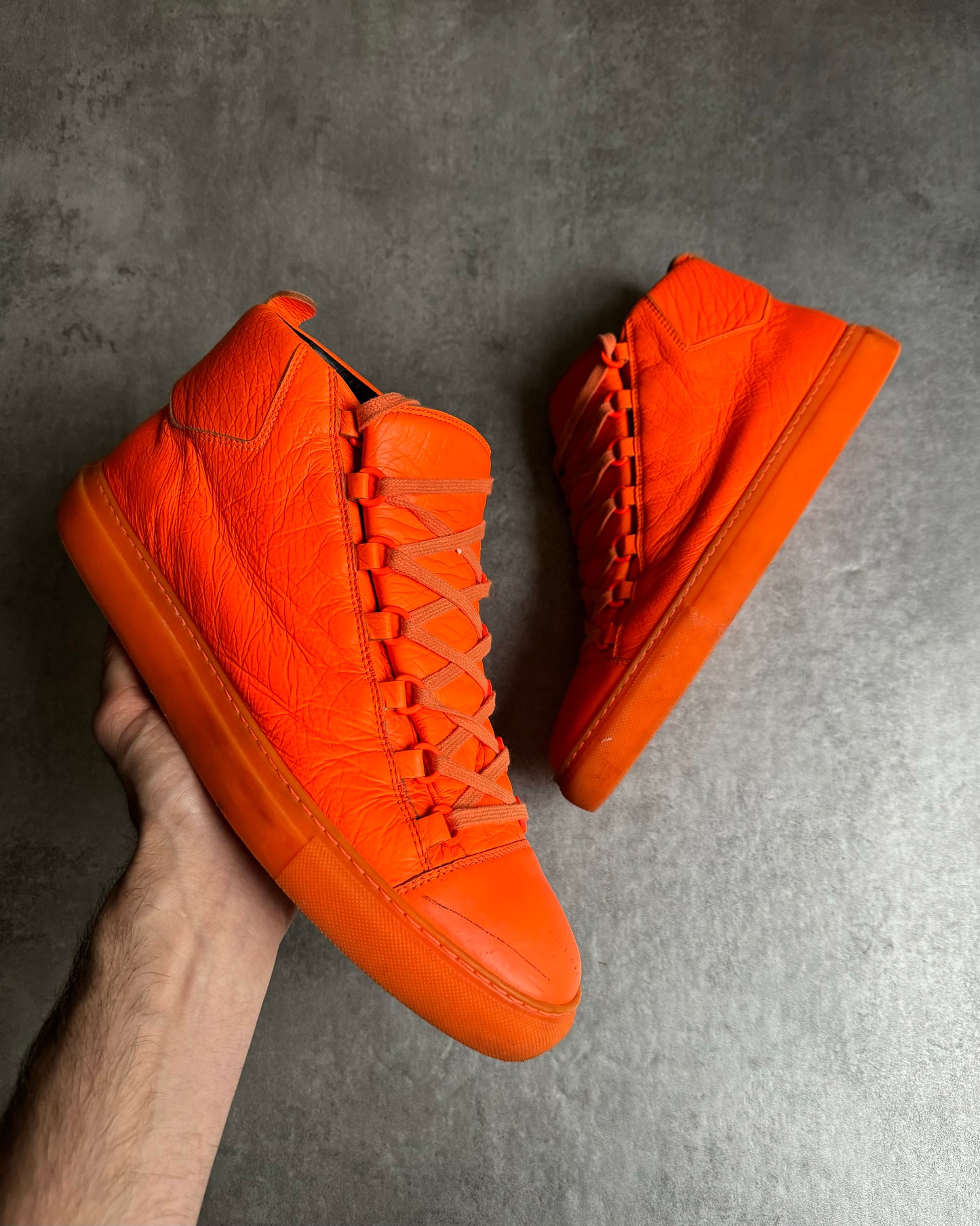 Balenciaga Arena High Neon Orange Leather (45,5) - 1