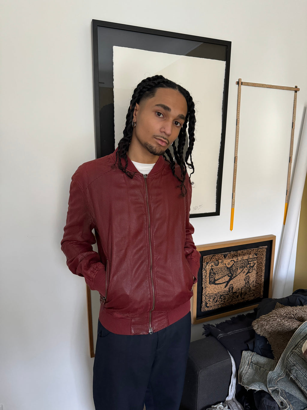 SS2010 Emporio Armani Red Lamb Leather Pure Italian Jacket – Dolce