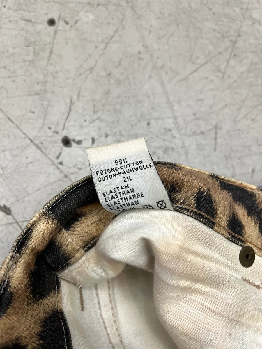 AW2001 Roberto Cavalli Leopard Bleached Blue & Beige Pants IDOuQXXL 12