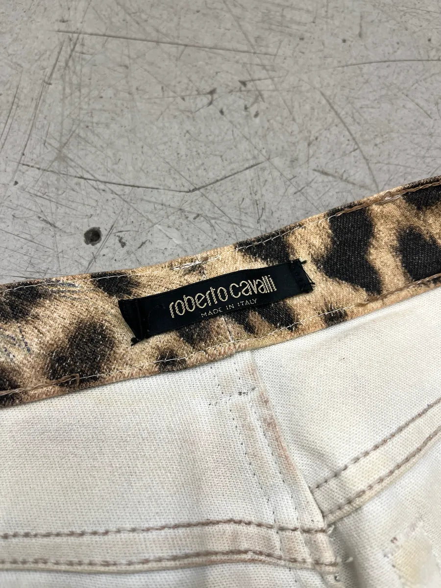 AW2001 Roberto Cavalli Leopard Bleached Blue & Beige Pants IDOuQXXL 10