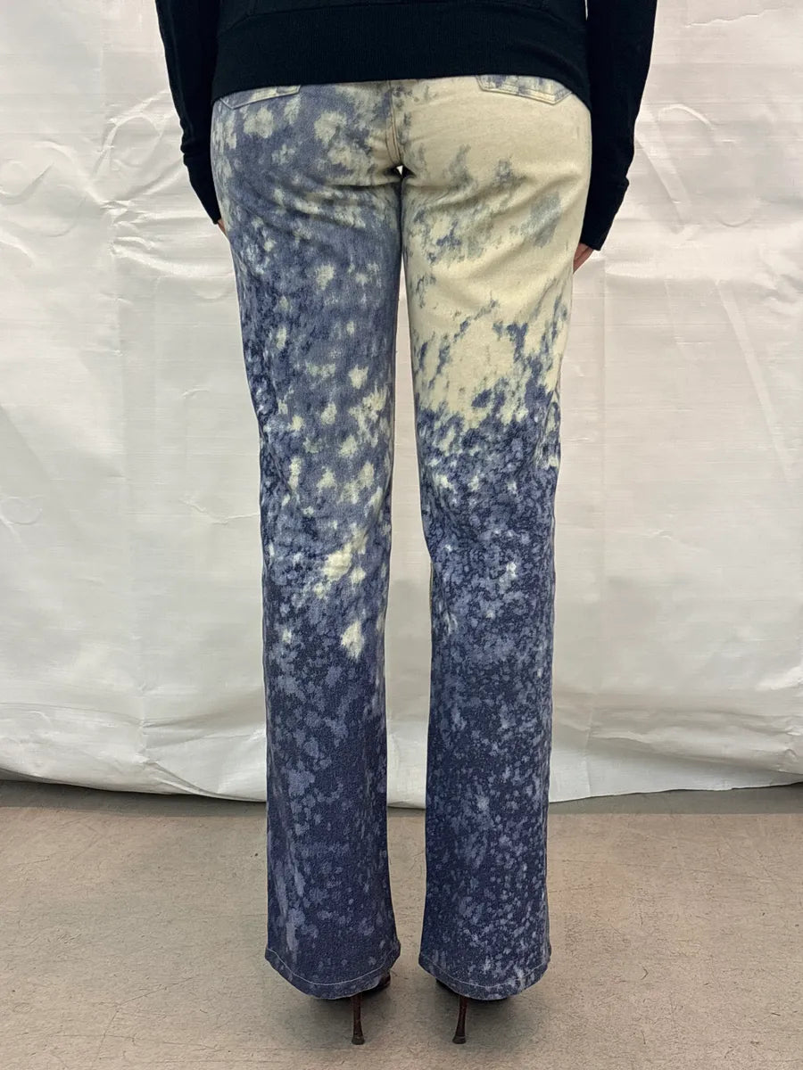 AW2001 Roberto Cavalli Leopard Bleached Blue & Beige Pants IDOuQXXL 3