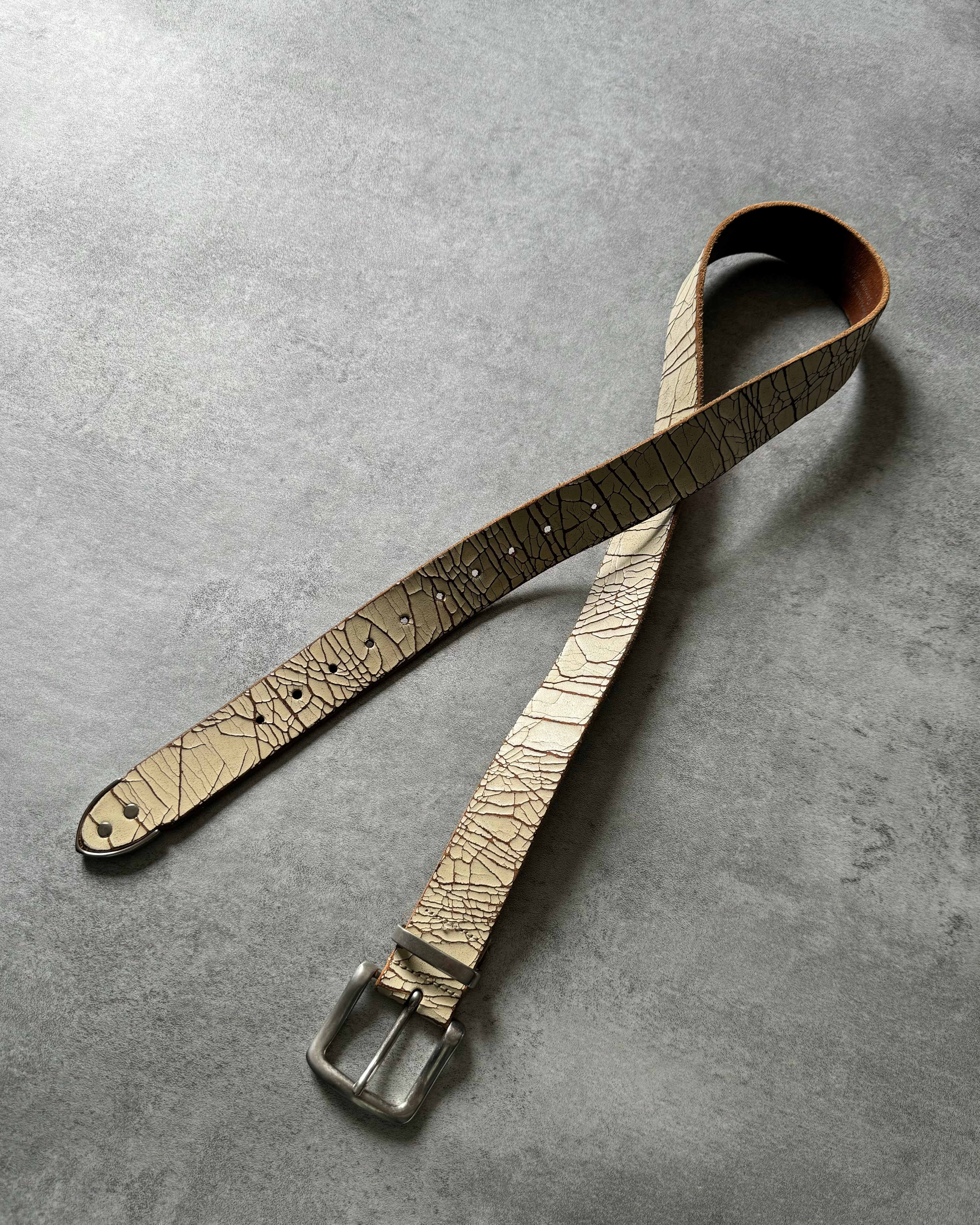 2000s Marithé + François Girbaud Cracked Beige Belt (OS) - 5