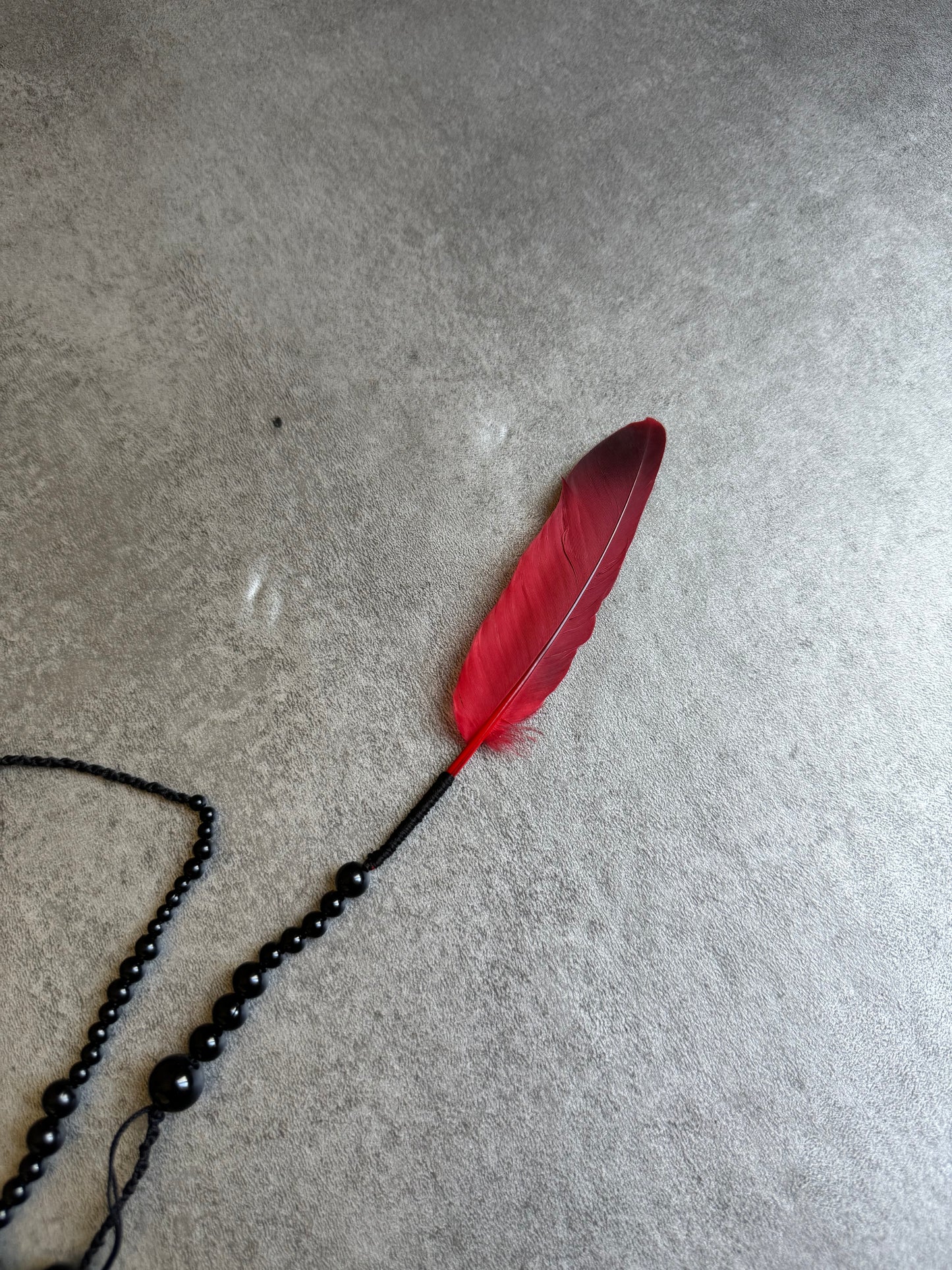 SS2017 Ann Demeulemeester Beaded Red Feather Necklace  (OS) - 5