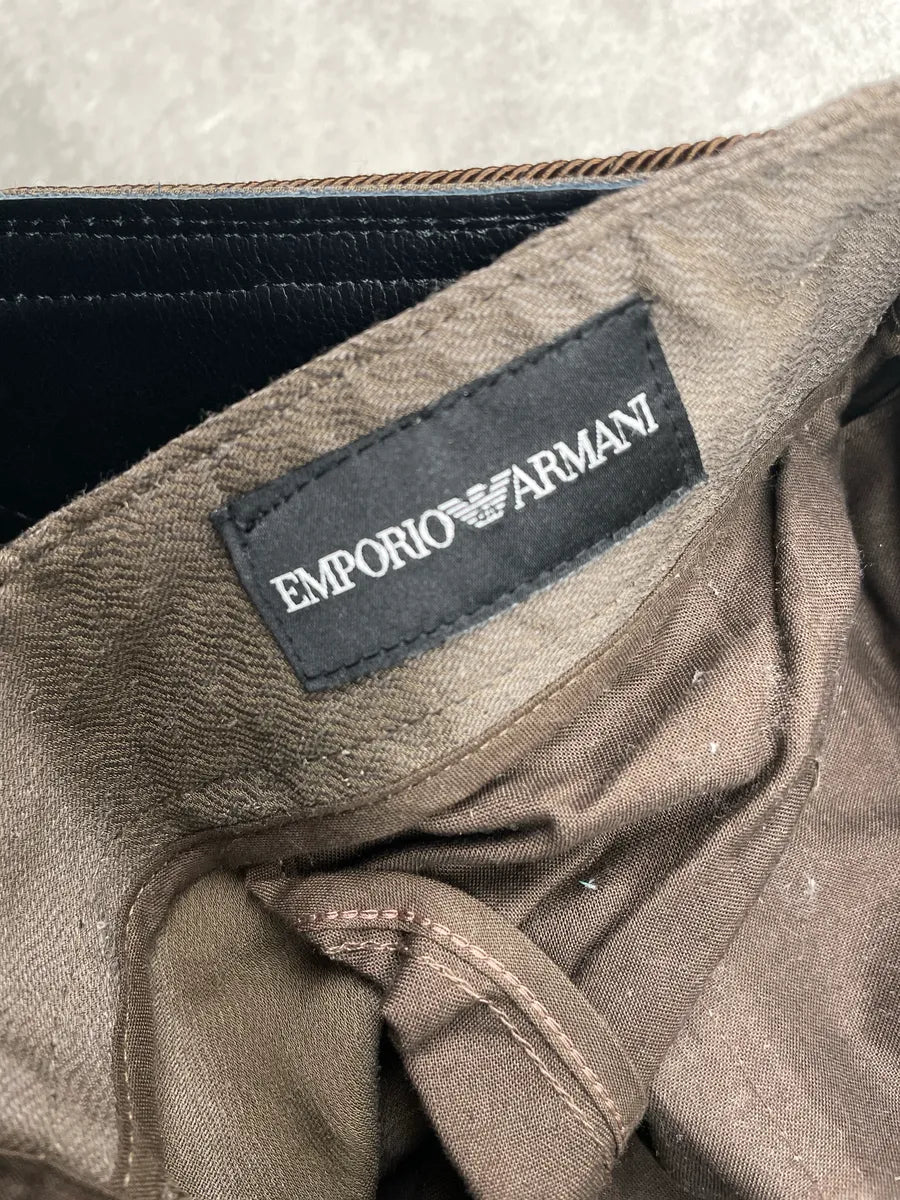 Emporio Armani Taupe Brown Braided Waist Drawstring Short IHEpmnCA 9