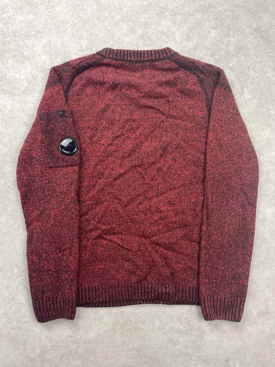 C.P. Company Dark Red Fleece Knit Lens Sleeve Sweater IIxRqbTE 5