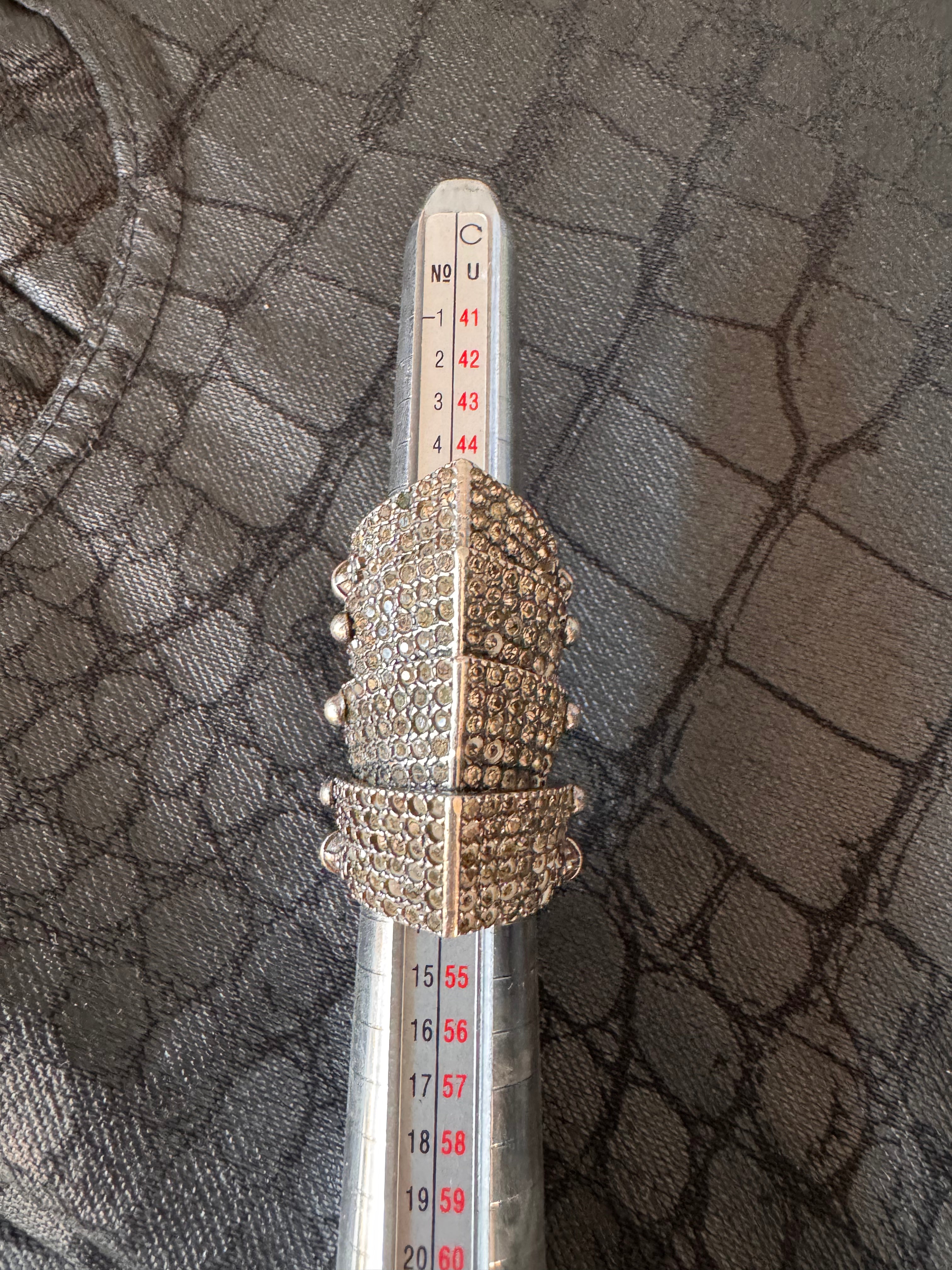 2000s Vivienne Westwood Iced Ouy Silver Armour Ring