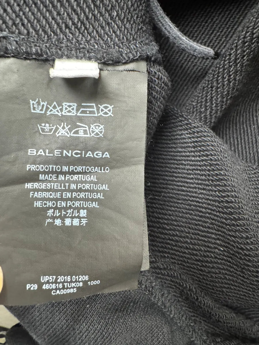AW2016 Balenciaga Black Cotton Jogger Pants MASqHPpF 8