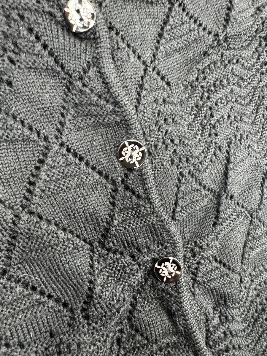 Christian Lacroix Dark Grey Wool Ruffled Knit Sweater EkNXGTKW 7