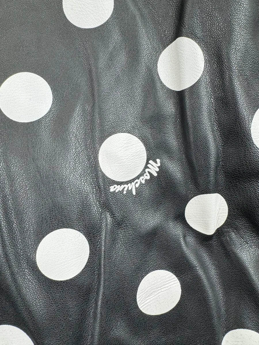 2010s Moschino Black Faux Leather Polka Dot Perfecto Jacket ELJFnzcy 7