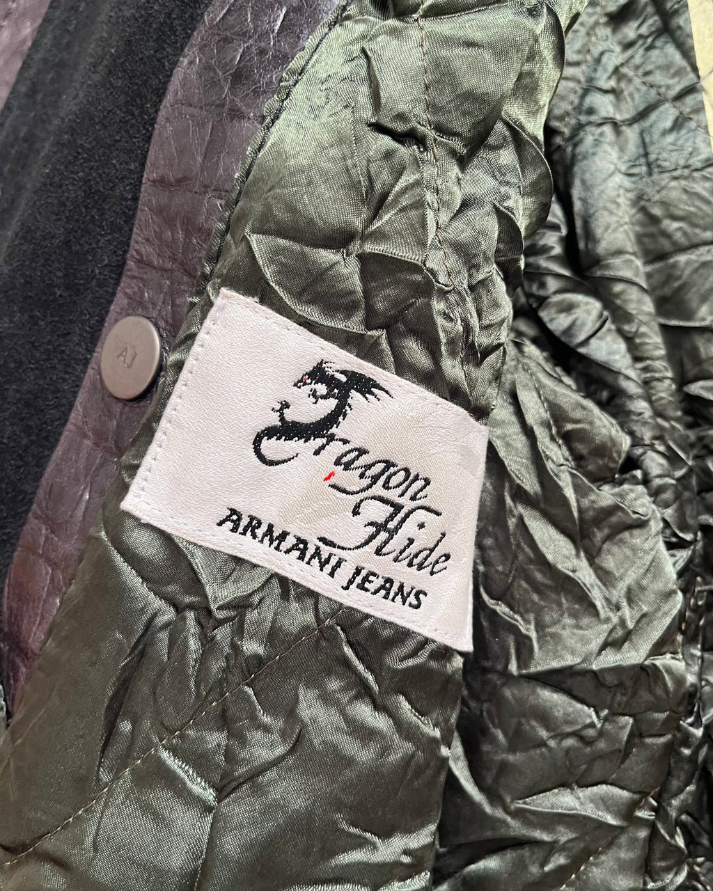FW1998 Armani Dragon Hide Leather Skin Jacket (S/M)