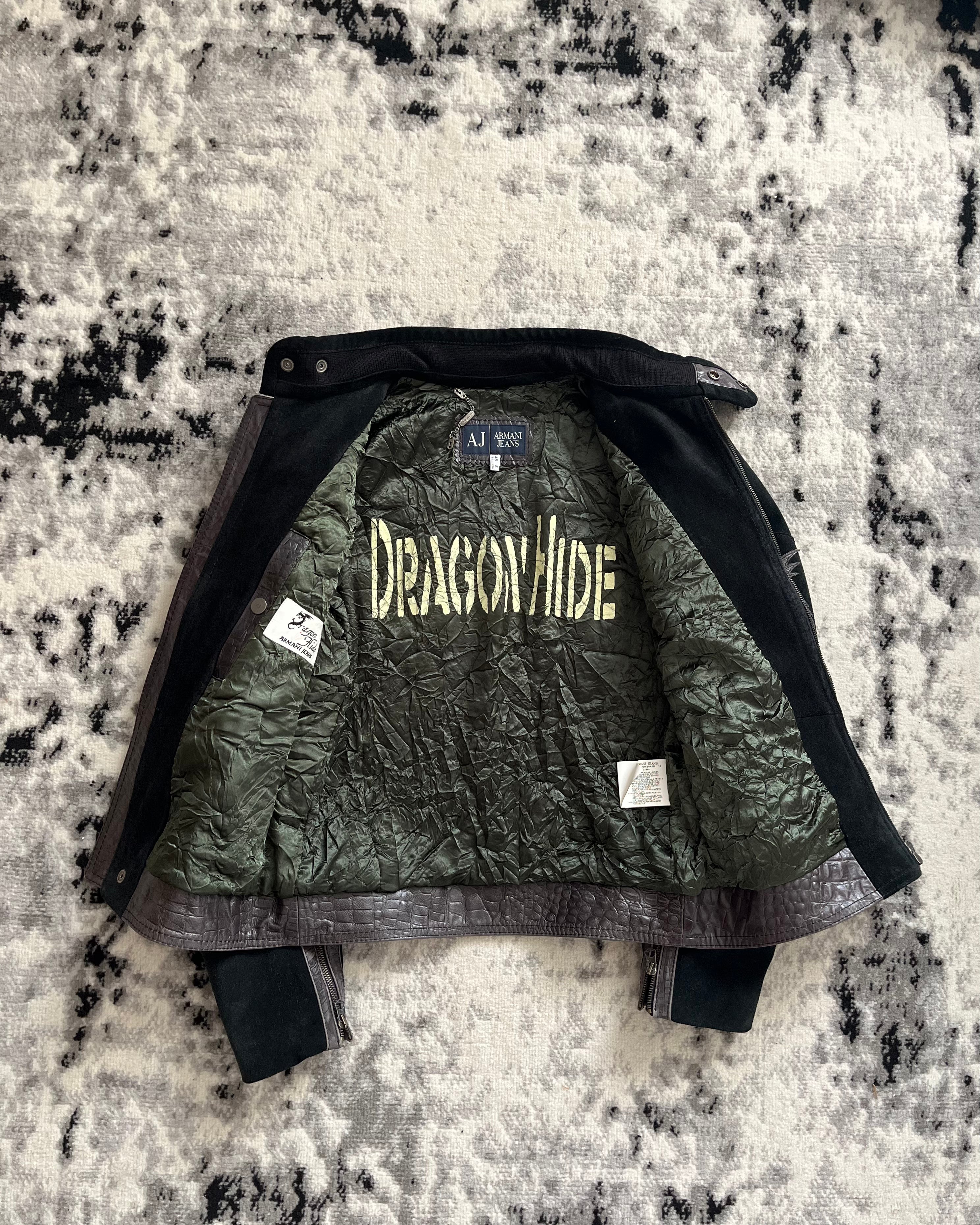 FW1998 Armani Dragon Hide Leather Skin Jacket (S/M)