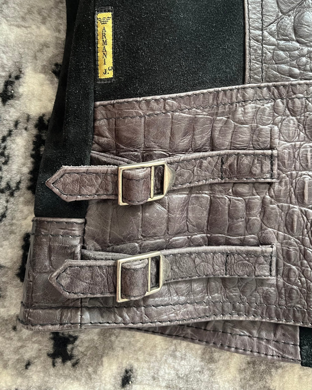 FW1998 Armani Dragon Hide Leather Skin Jacket (S/M)