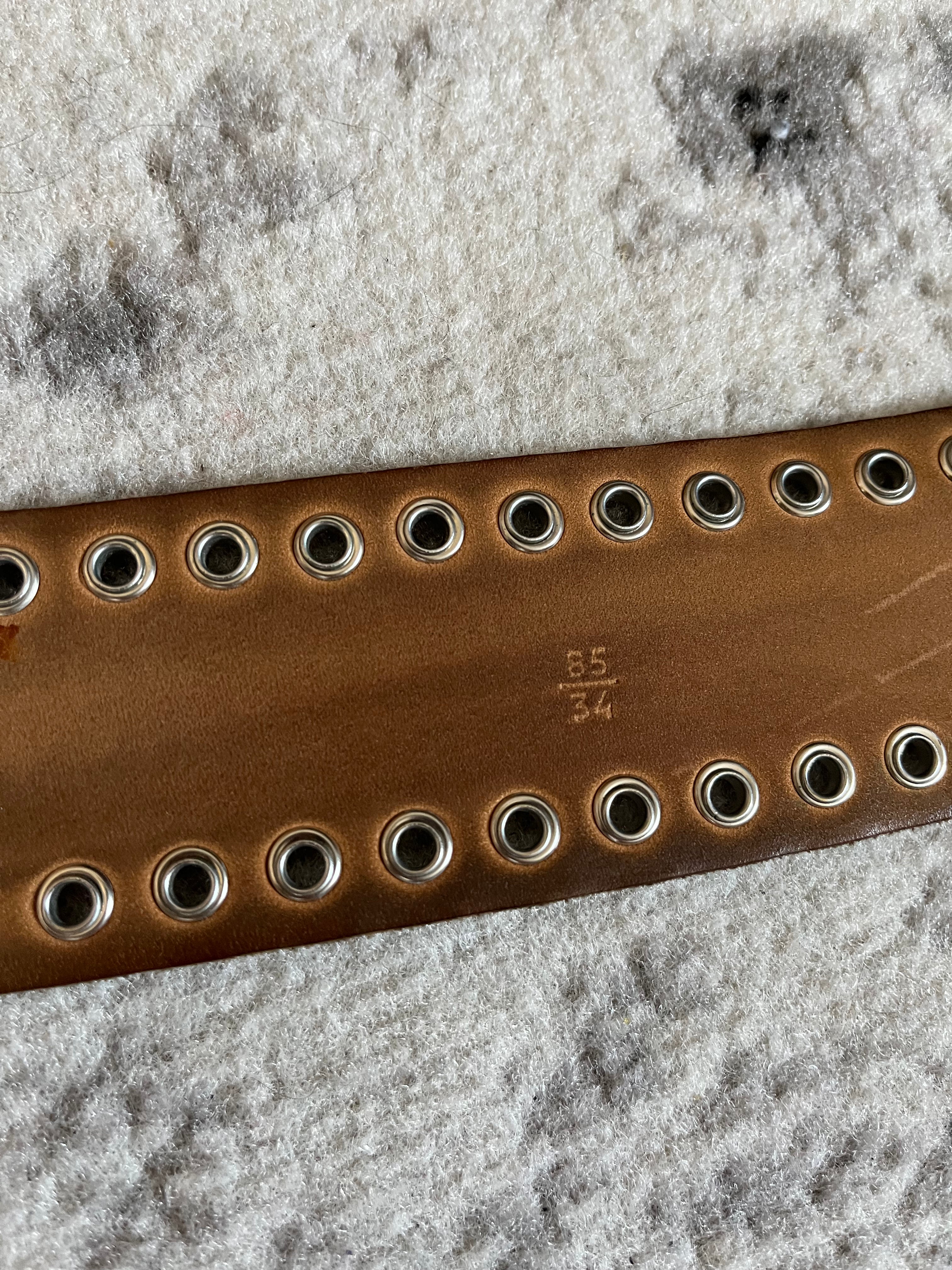 1990s' Prada Bullet Brown Leather Belt