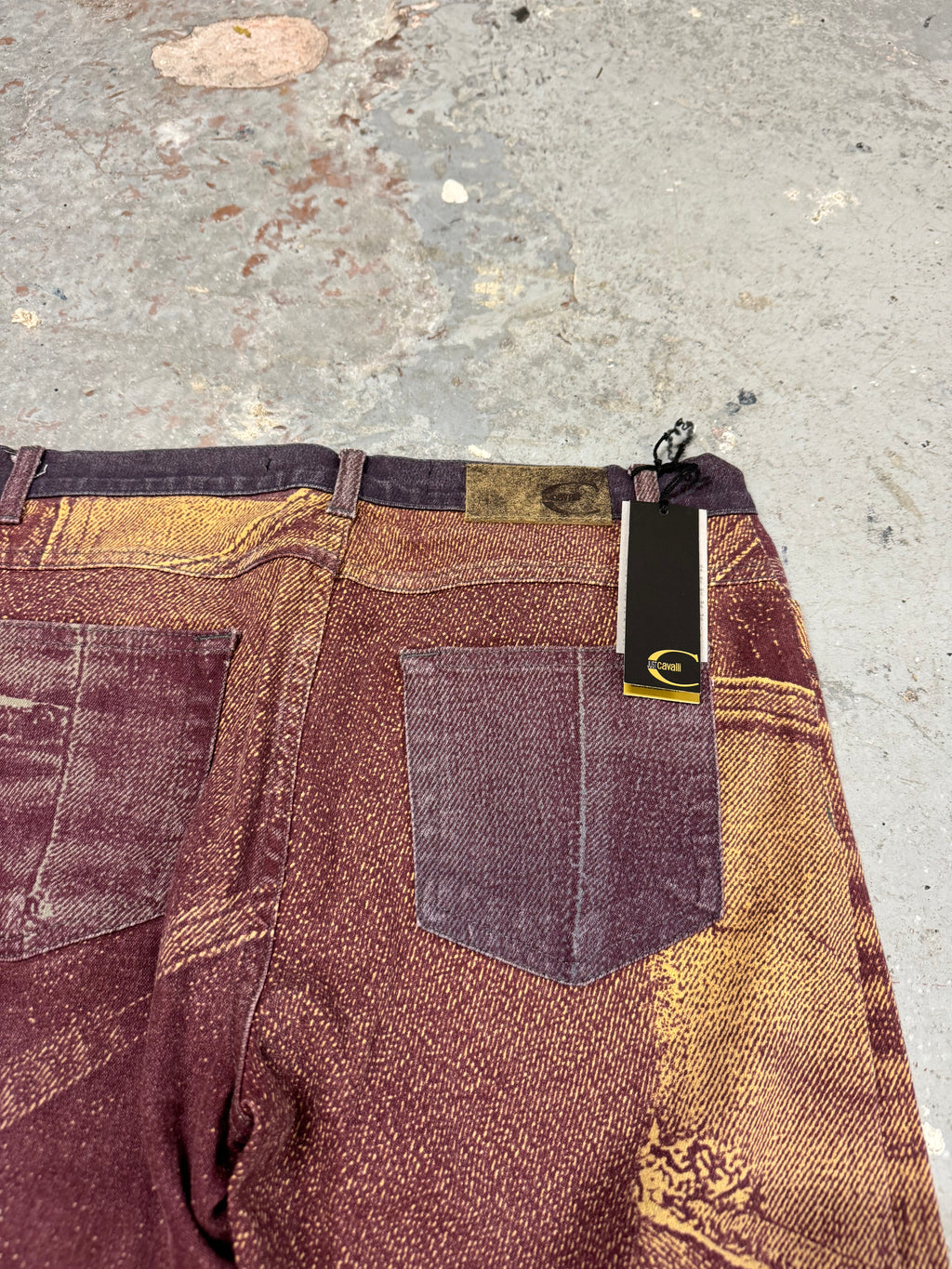 2000s Cavalli Trompe Loeil Flared Purple Pants (S/M)