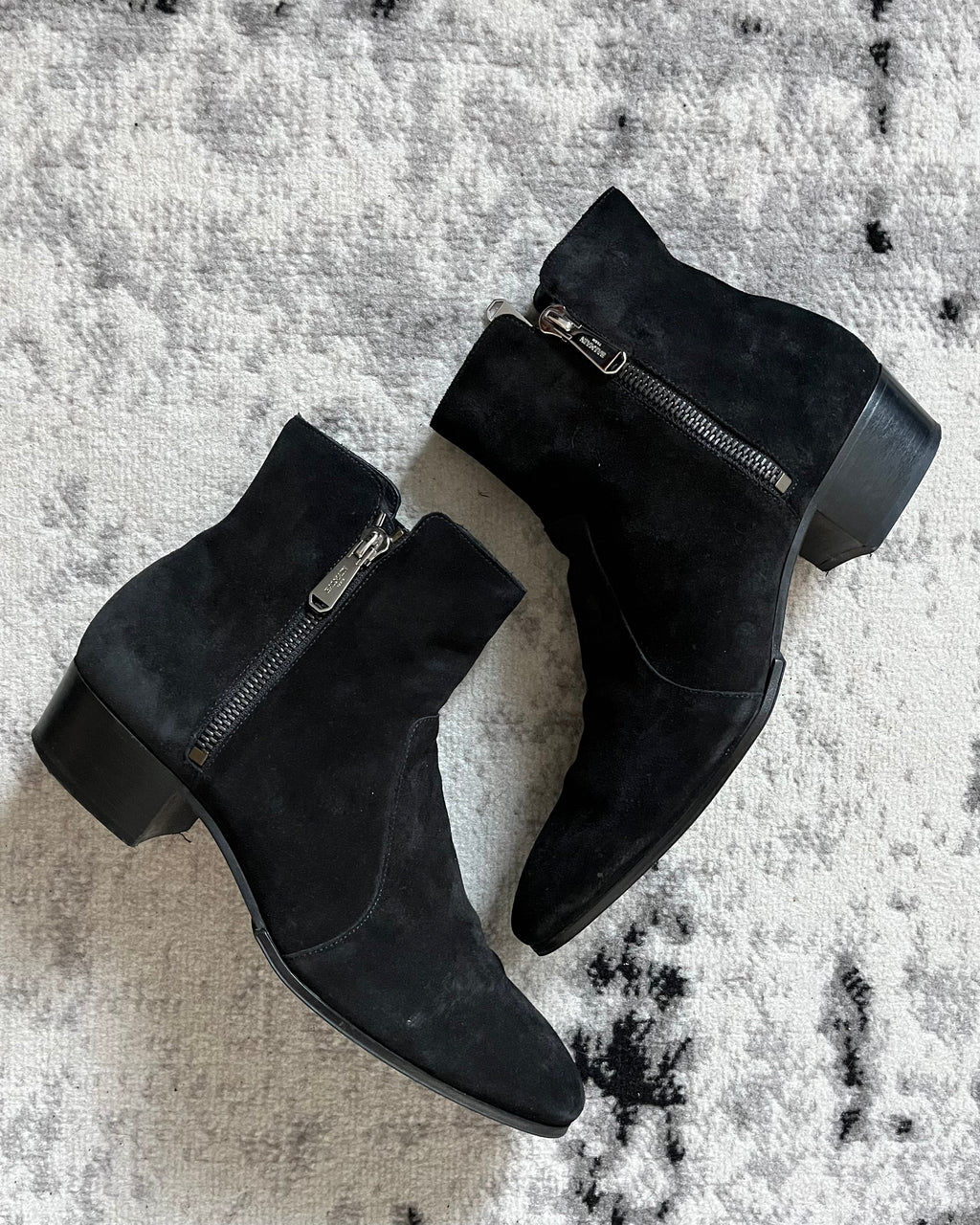 Balmain Black Suede Cowboy Boots (44eu/us10)