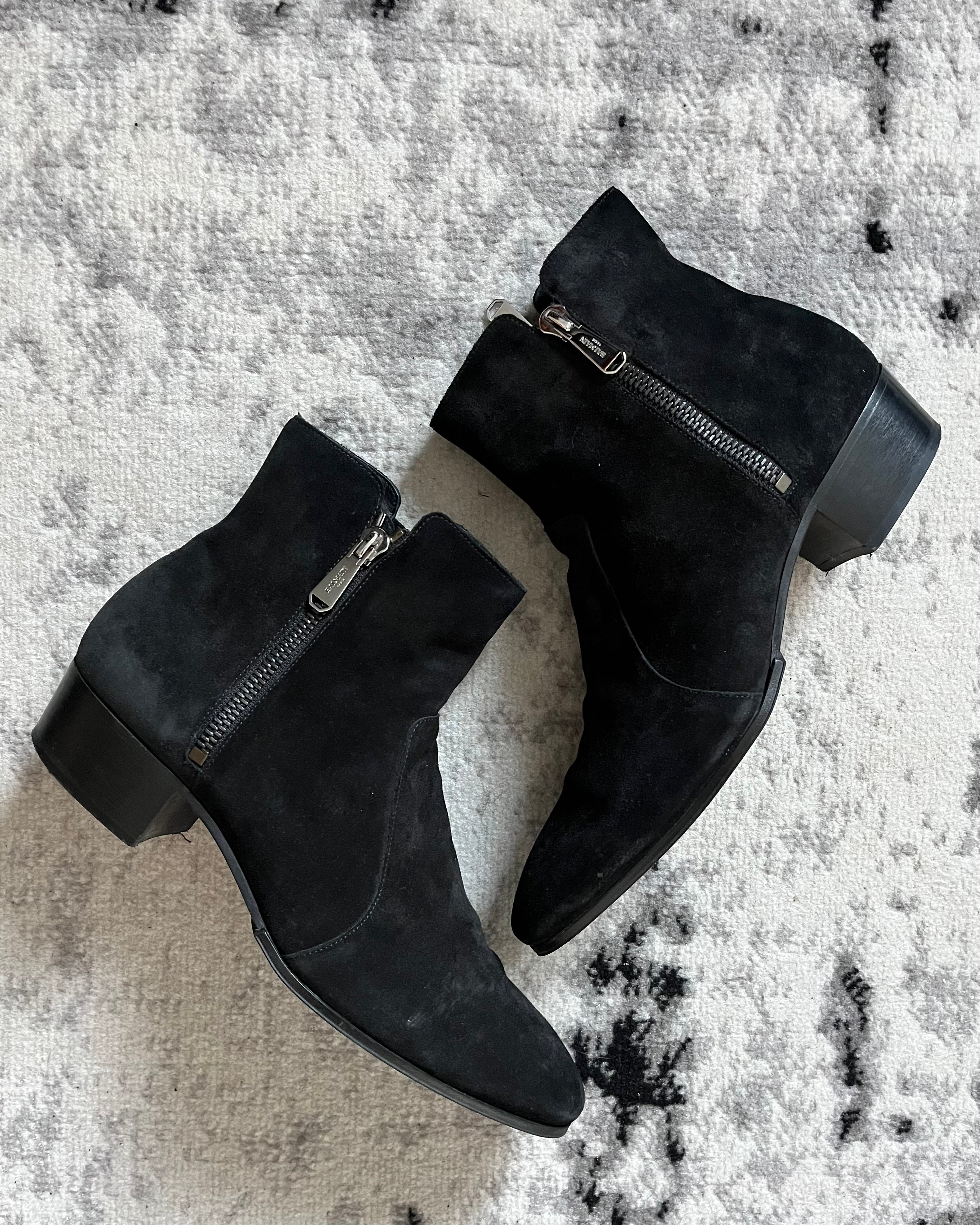 Balmain Black Suede Cowboy Boots (44eu/us10)