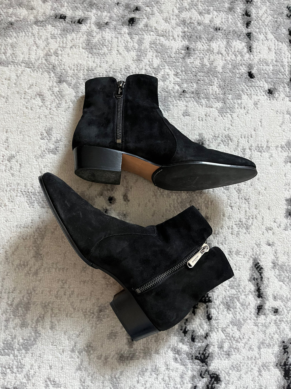 Balmain Black Suede Cowboy Boots (44eu/us10)