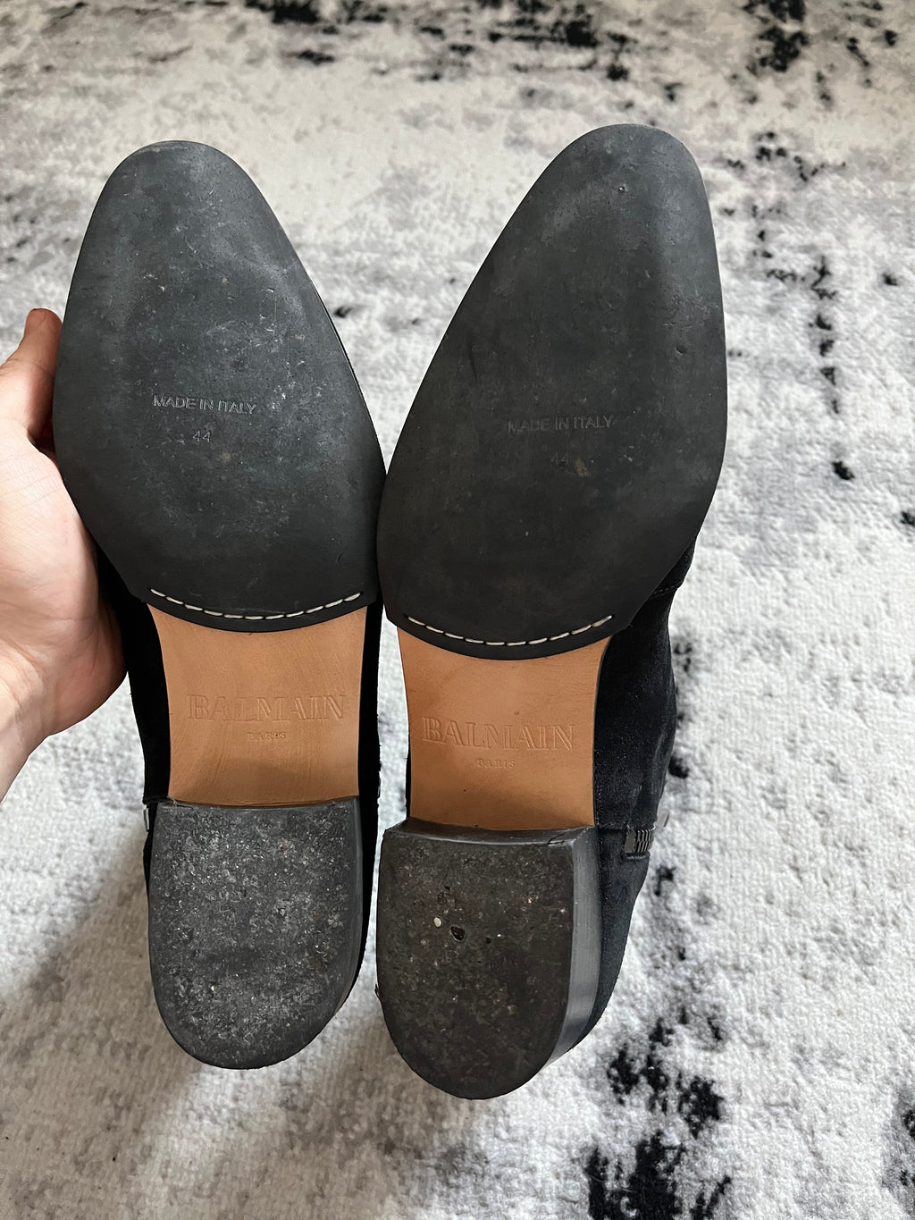 Balmain Black Suede Cowboy Boots (44eu/us10)