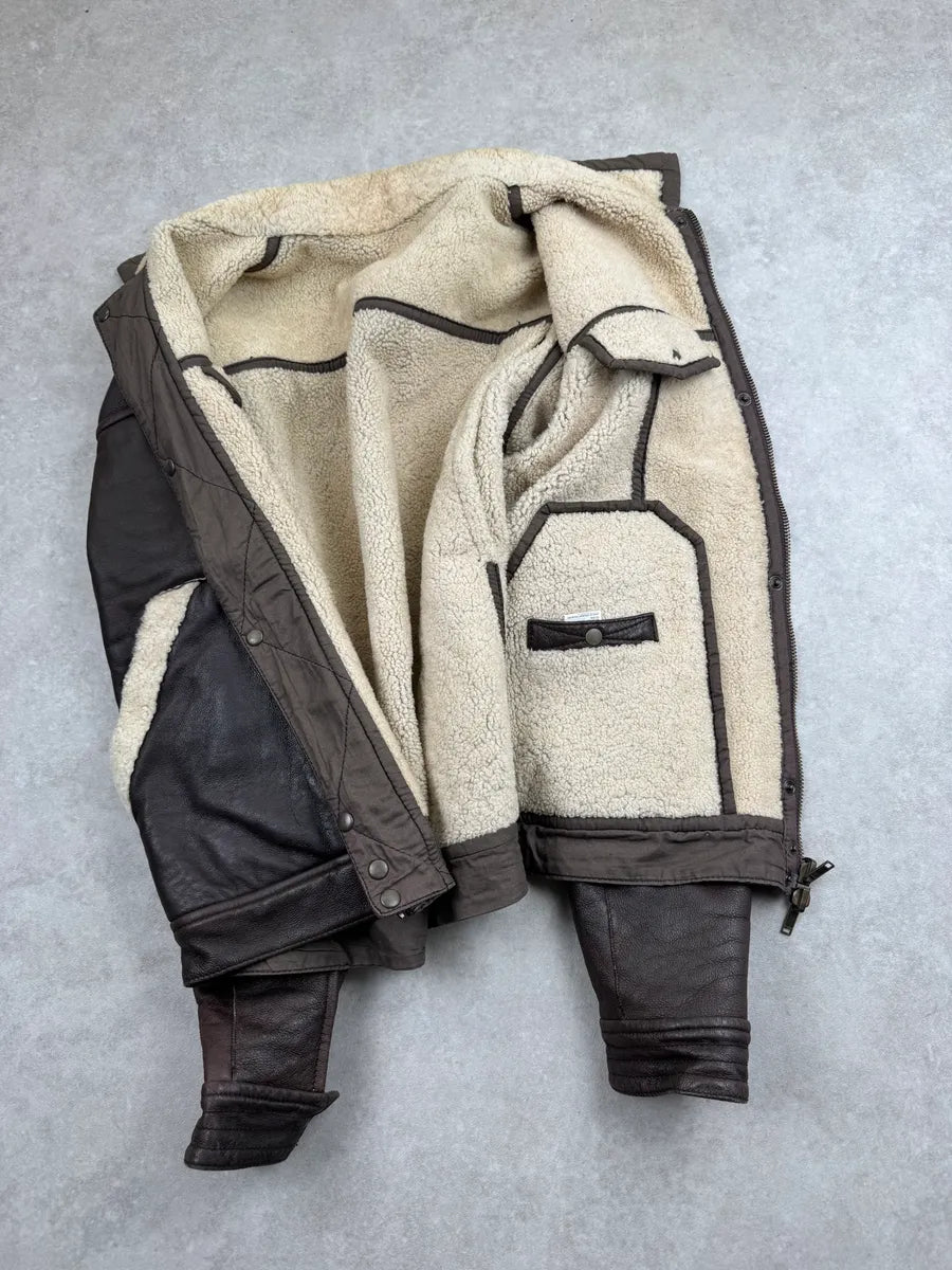 2000s Roberto Cavalli Brown Leather Reversible Shearling Jacket FmfMNfDy 12