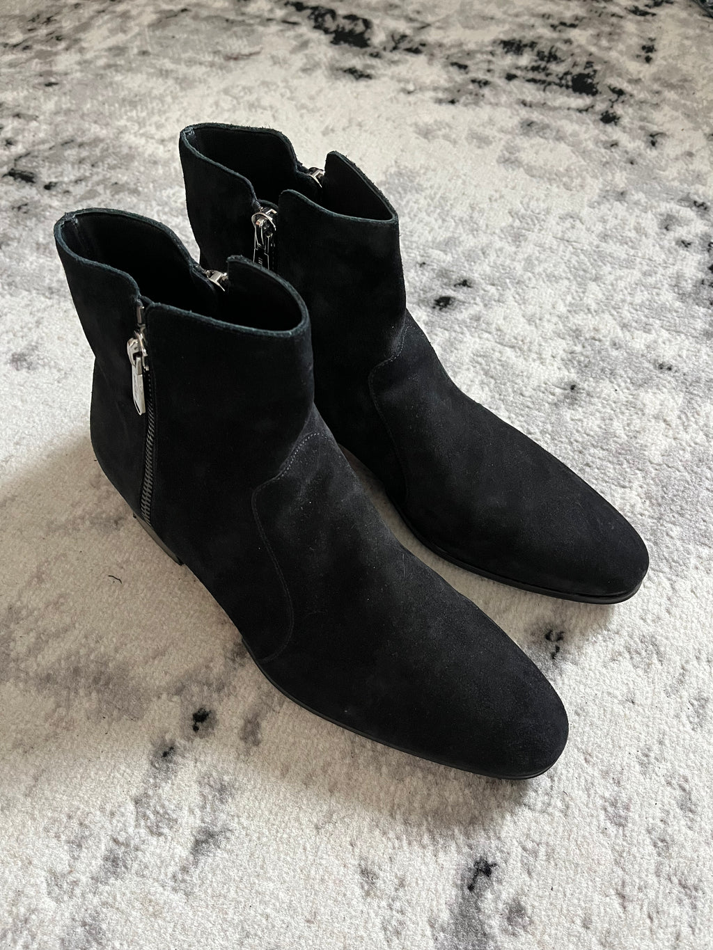 Balmain Black Suede Cowboy Boots (44eu/us10)
