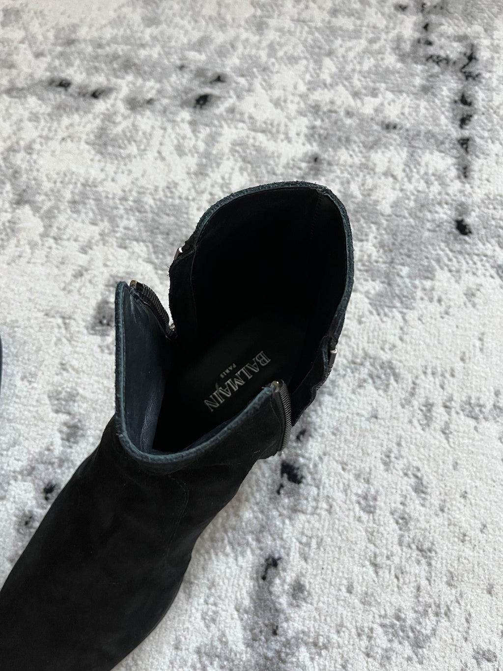 Balmain Black Suede Cowboy Boots (44eu/us10)