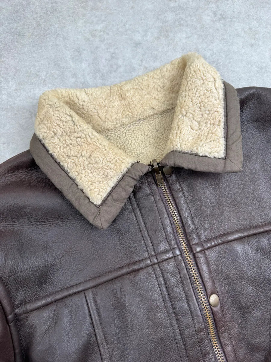2000s Roberto Cavalli Brown Leather Reversible Shearling Jacket FmfMNfDy 11