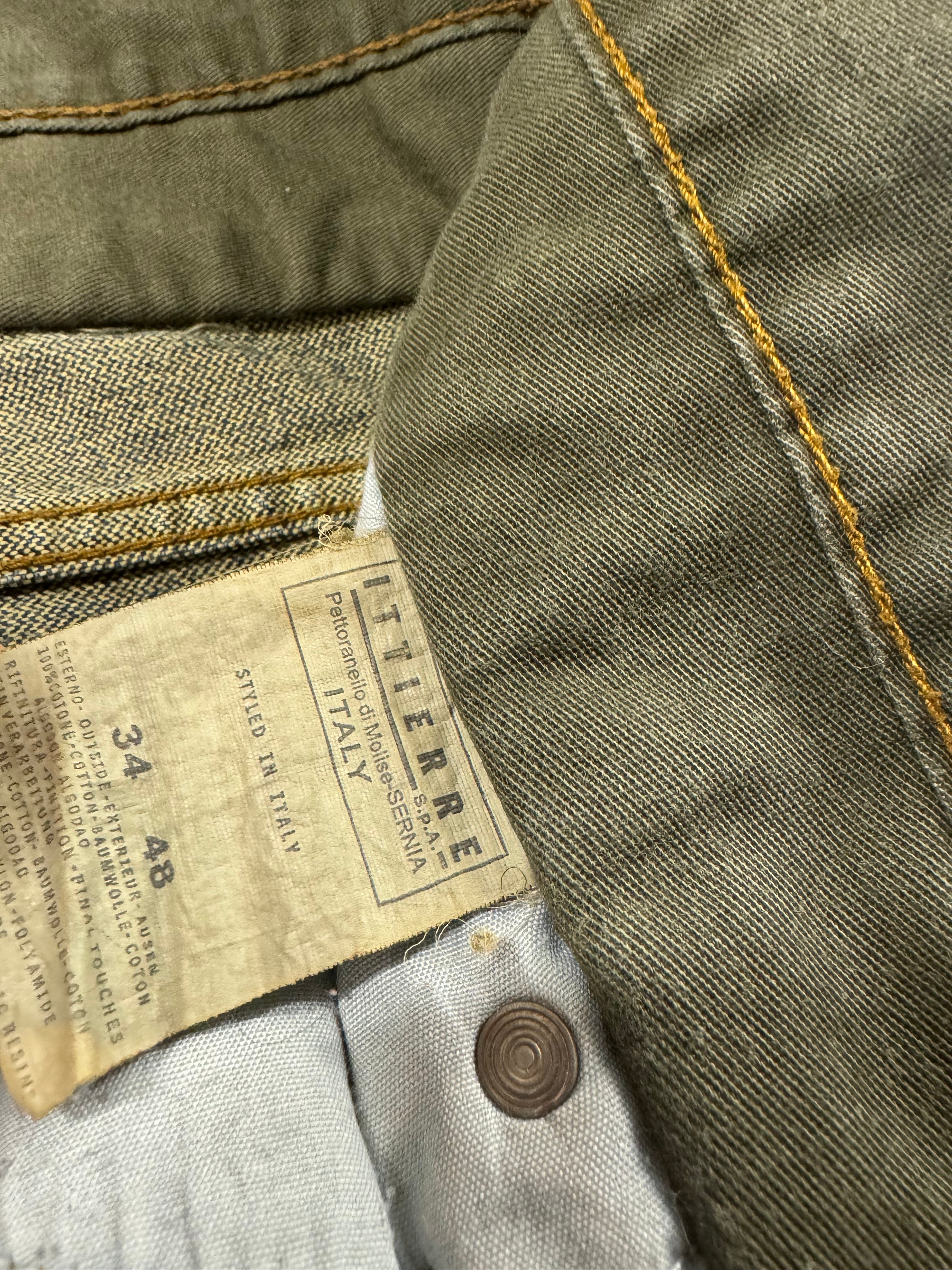 AW2003 Dolce & Gabbana Double-Waisted Faded Denim Cargo Pants (S/M)