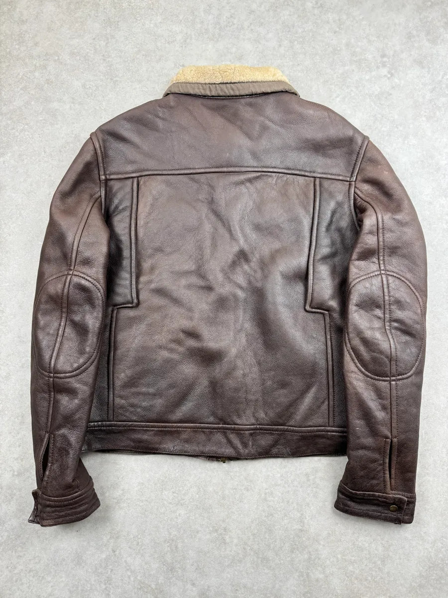 2000s Roberto Cavalli Brown Leather Reversible Shearling Jacket FmfMNfDy 9