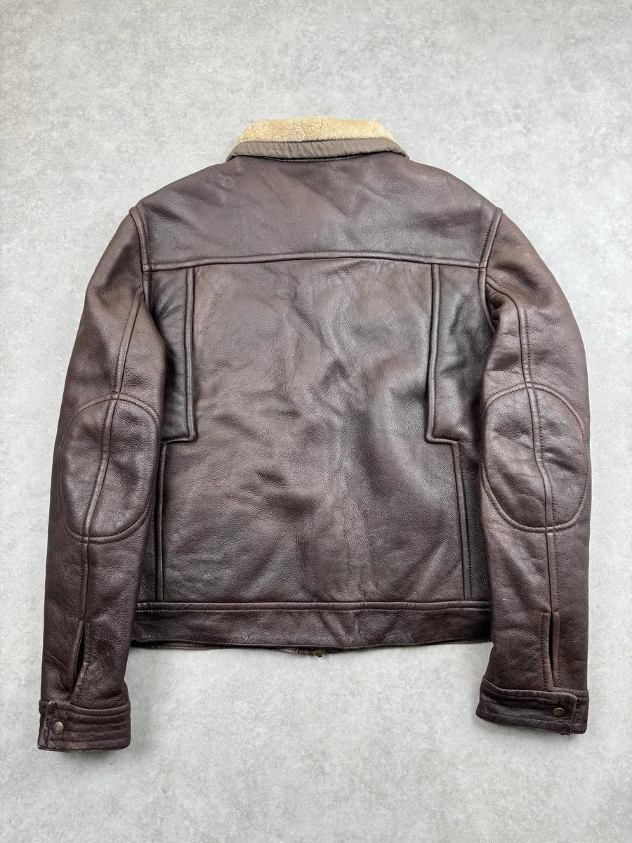 2000s Roberto Cavalli Brown Leather Reversible Shearling Jacket FmfMNfDy 8