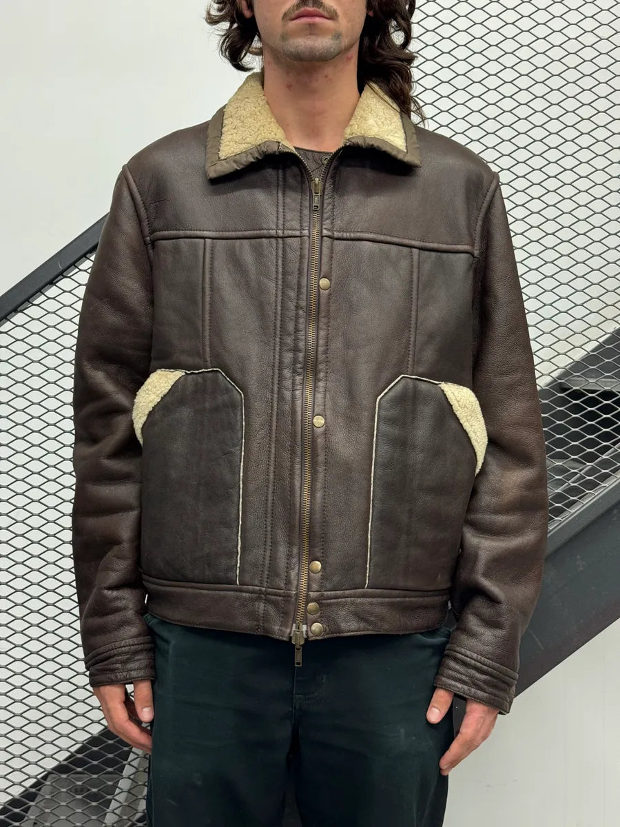 2000s Roberto Cavalli Brown Leather Reversible Shearling Jacket FmfMNfDy 0