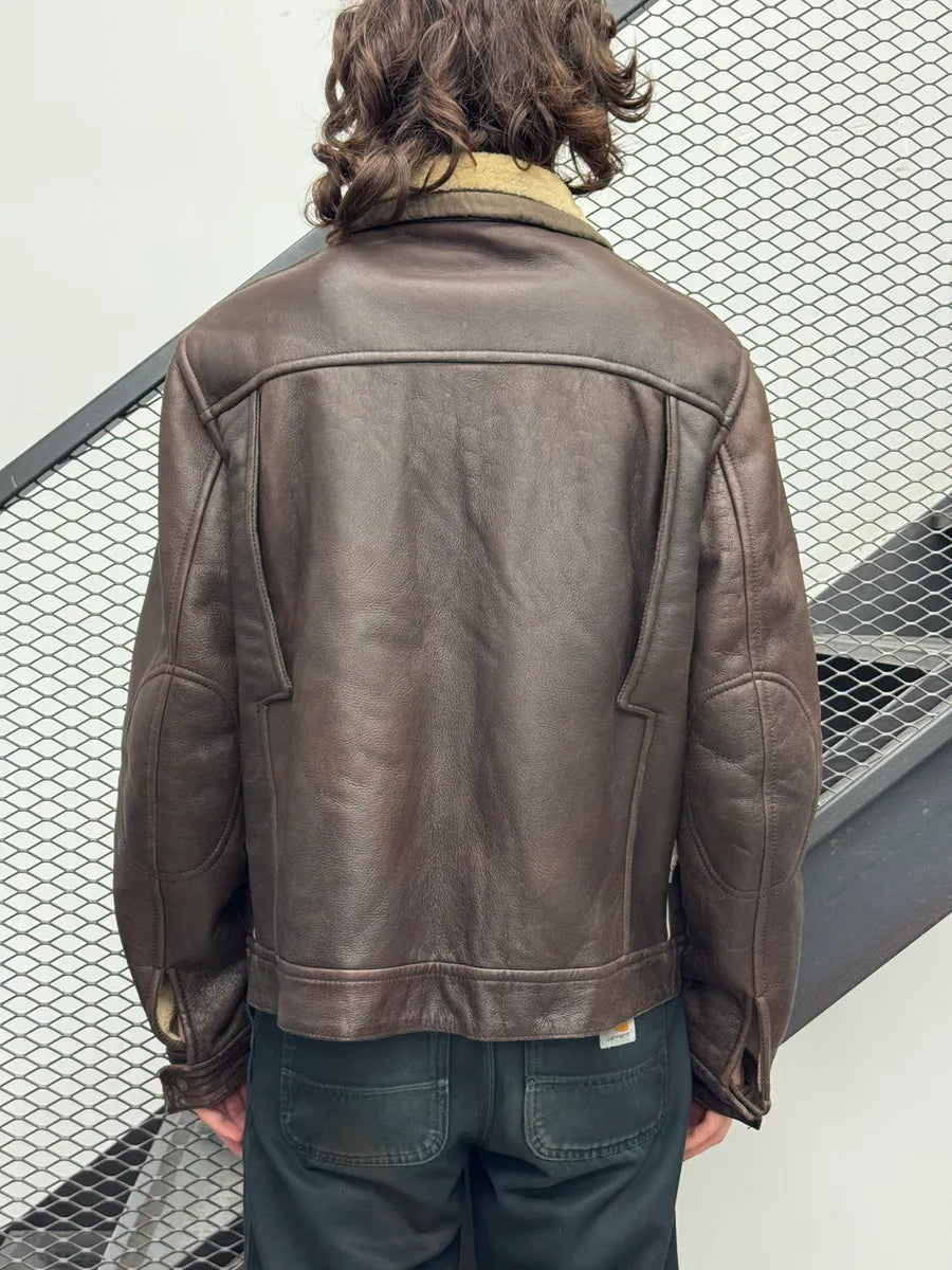 2000s Roberto Cavalli Brown Leather Reversible Shearling Jacket FmfMNfDy 3